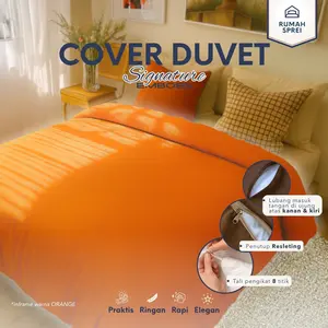 Cover Duvet / Cover Selimut Bed Cover / Cover Quilt - Tali di 8 Titik + Resleting - Emboss SIGNATURE
