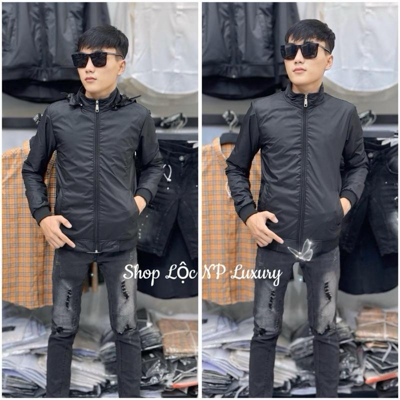 Áo Khoác Nam Gió Cao Cấp QC 2 Loại Khoá Dài và Khoá Logo DAD -Có Nón có thể tháo rời và Không Nón- Menswear Jacket Jean Có Cổ