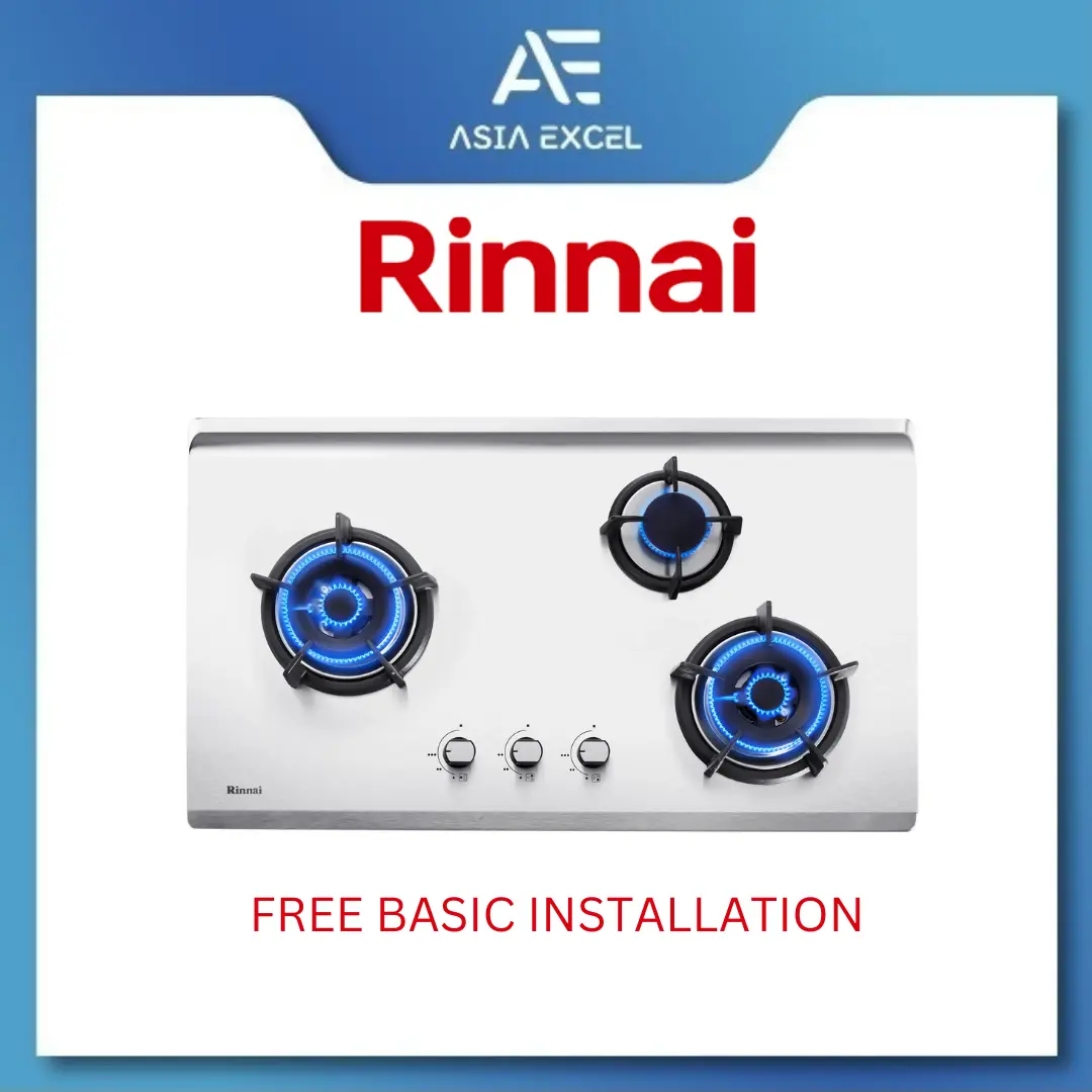 RINNAI RB-93US (RB93US) 3 BURNER HYPER FLAME STAINLESS STEEL BUILT-IN HOB