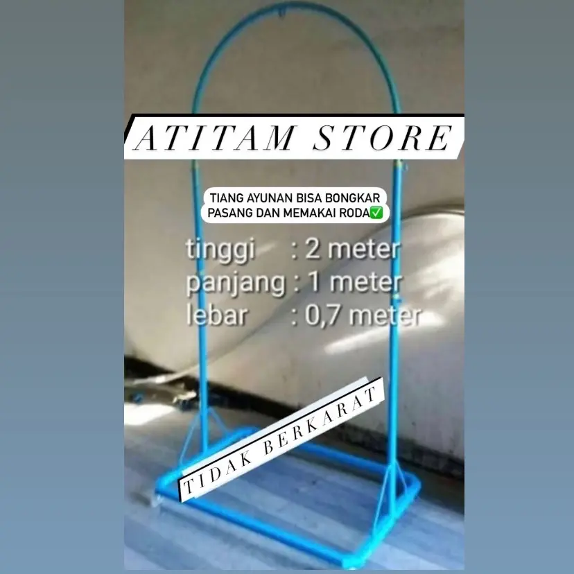 TIANG AYUNAN BISA BONGKAR PASANG MEMILIKI RODA YANG DAPAT DI KUNCI