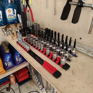 Socket Holder 1/2"/ 1/4"/ 3/8" Socket Rail Tempat Kunci Sok Sock Holder Tools Plastic Rail Tempat Tools Gantungan Socket