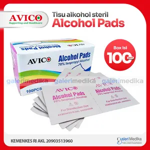 Tisu Alkohol / Alcohol Swabs / Tissue Alkohol / Alkohol Swab Avico 1 Box isi 100 pcs