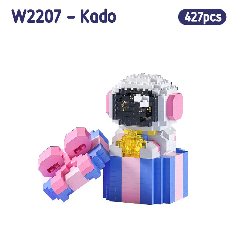 BLOCK CITY (Bisa bersinar) Nano Block Glowing Astronaut Spaceman Mainan Anak Balok Susun Seri Ruang Angkasa Hadiah Anak Perempuan Laki Laki DIY KIT Lampu Plastik 4