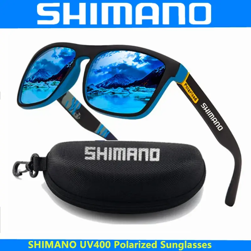 Cermin Mata Hitam Terpolarisasi Luaran Memancing, SHIMANO Baharu, Untuk Sukan Lelaki, Berwarna-warni, Sesuai untuk Memandu, Bingkai Persegi, Cermin Mata Hitam Menunggang, Perlindungan UV400