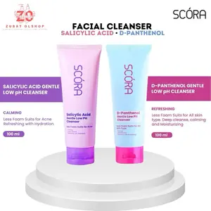 SCORA Salicylic Acid Gentle Low pH Cleanser dan SCORA D-Panthenol Gentle Low pH Cleanser