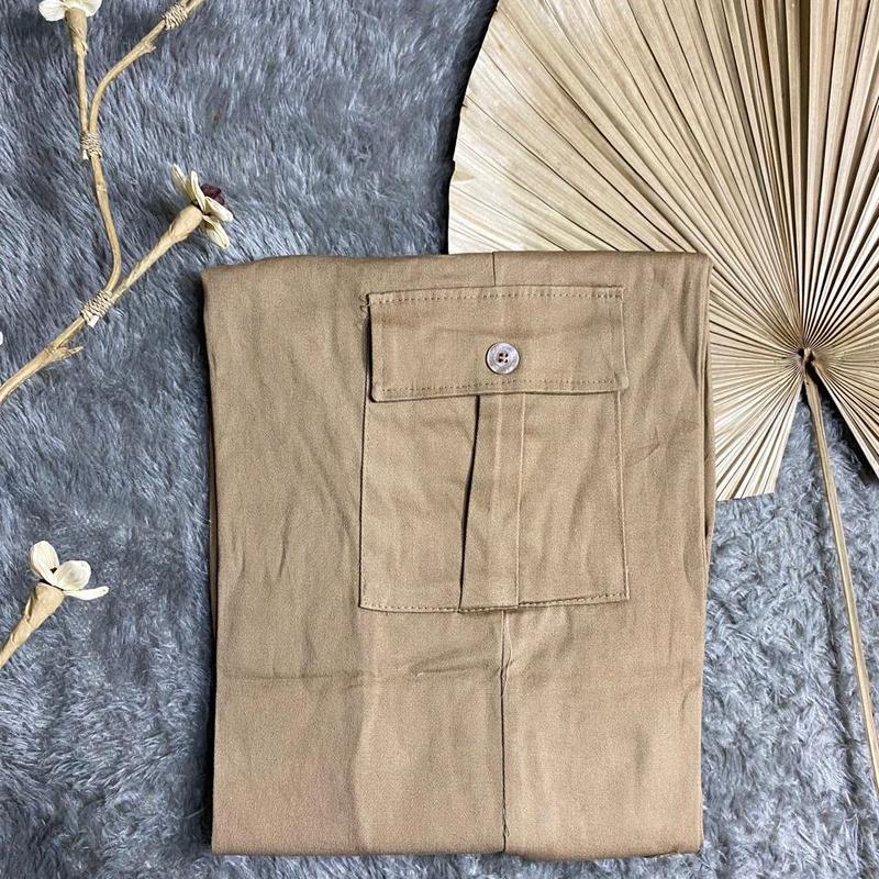 Zena Celana Kulot Cargo Wanita Highwaist Premium Berkancing Rasleting Bahan Twill Combad Premium Kekinian Korean Style pants unsex hitam【cargo】 celanakulot 6