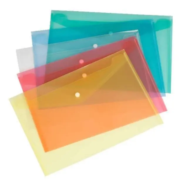 （1PC）A4 Map Mika Kancing Big/Map Dokumen 209 Transparent Plastic Information Bag 8