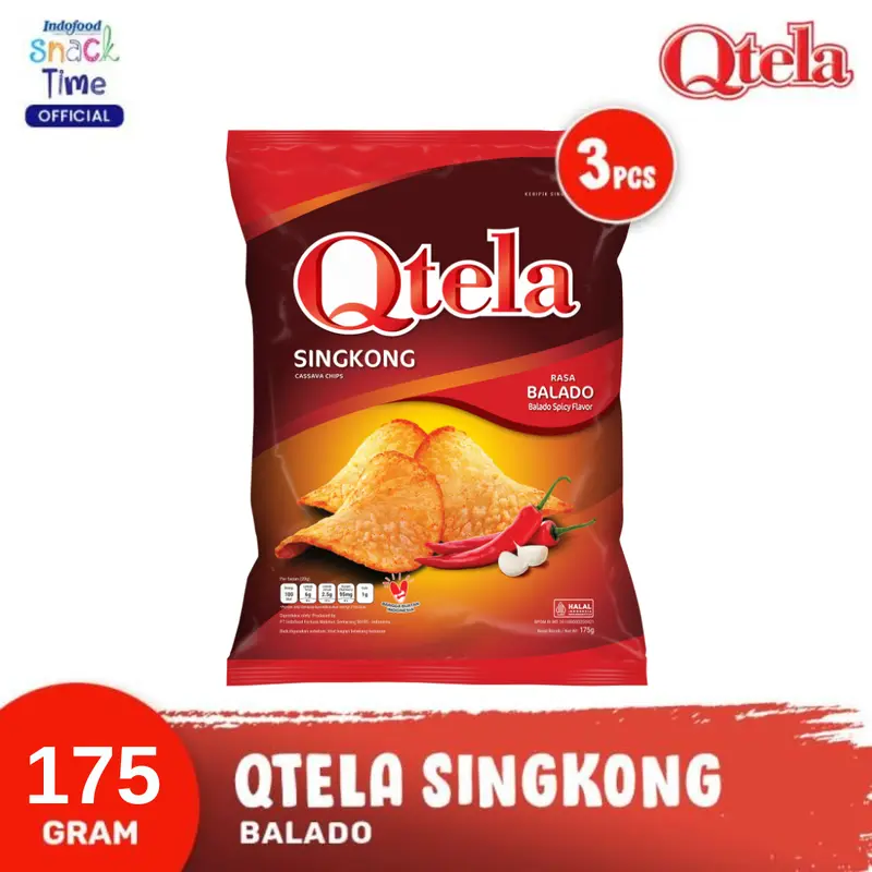 Qtela Singkong Balado 175 Gr - 3 Pcs 0