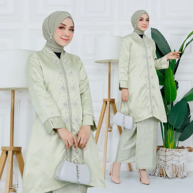 Ran.Mode Atasan Tunik Baju Kurung Melayu Karina//Baju Kurung Melayu Modern Wanita 1