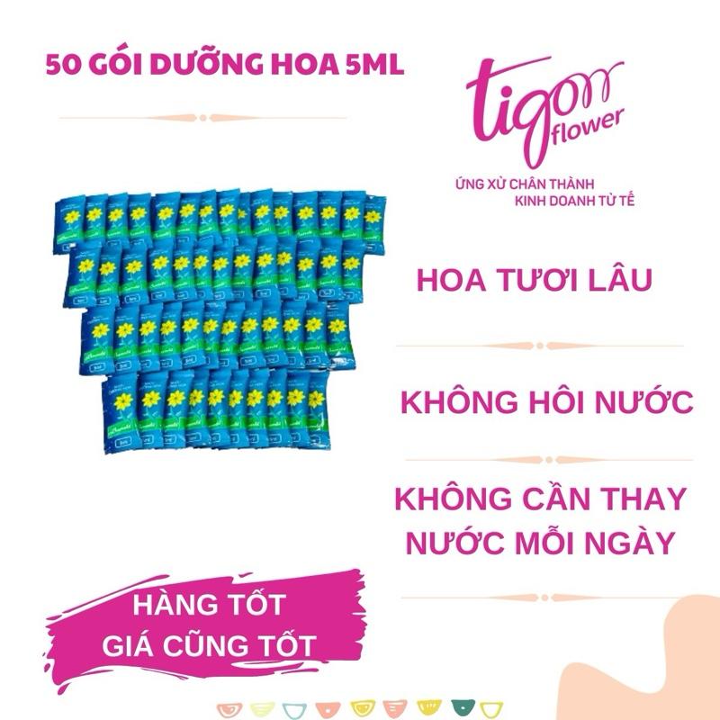 50 gói NƯỚC DƯỠNG HOA BAMBI - Hoa tươi lâu rực rỡ, giữ nước sạch hơn (1 gói 5ml) (Nhuộm Hoa, Đổi Màu Hoa)