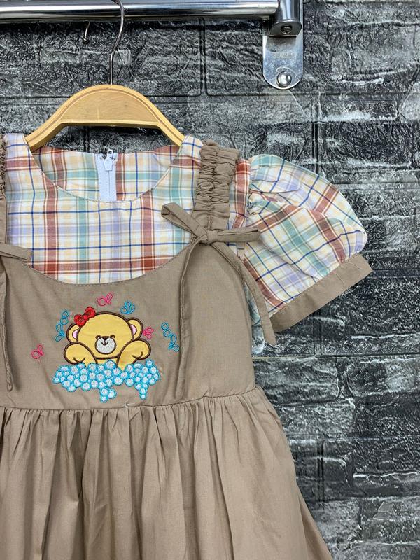 Nikita - 1905 Dress Anak 3 - 10 Tahun Dress Motif Kotak Tali Serut Pundak 2