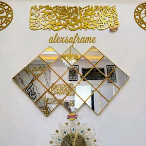 Cermin Kotak Tempel Dinding Dekorasi 16x16cm Kaca dilengkapi Lem dan Packing Bubble Wrapped Tebal
