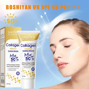40g Collagen Water Sunscreen Spf 50+ Pa+++ Sunscreen Cream Sunblock Pemutih Pelembab Sunscreen Fade Spots Sun Protection Repair Moisturizing Skin Uv Protection Tahan Air Double Whitening Glowing Up Sunscreen Sunblock Krim Pelindung Facial Wajah