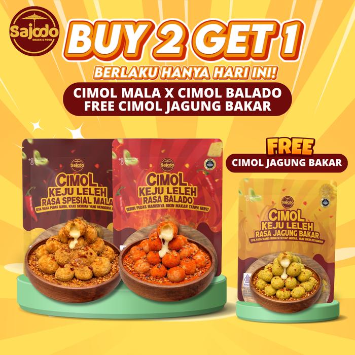 Gambar BUY 2 GET 1 New Product  Cimol Mala X Cimol Balado Free Jagung bakar dari Sajodo Snack & Food Kota Tasikmalaya Tokopedia
