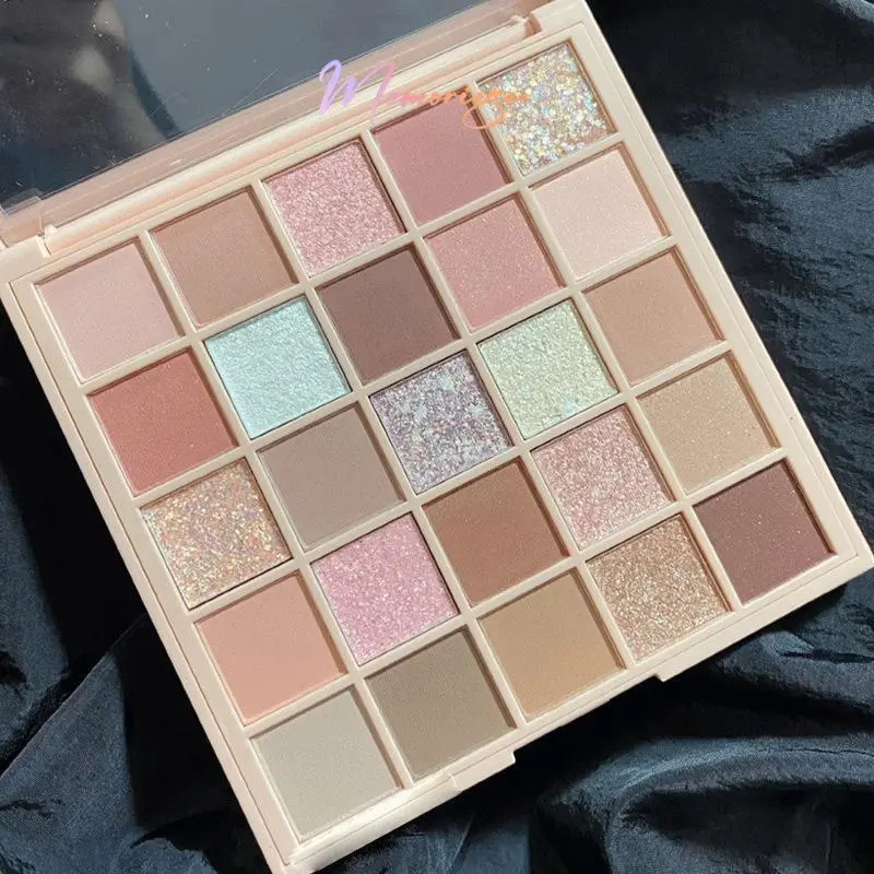 COD&Ready 25 Warna Eyeshadow Palette Matte Glitter Korean Makeup Pearlescent Mencerahkan Fine Flash Sequins 20 10 9 Shade Warna Nude Pink Biru Eye Shadow Palet Tahan Lama Impor 7
