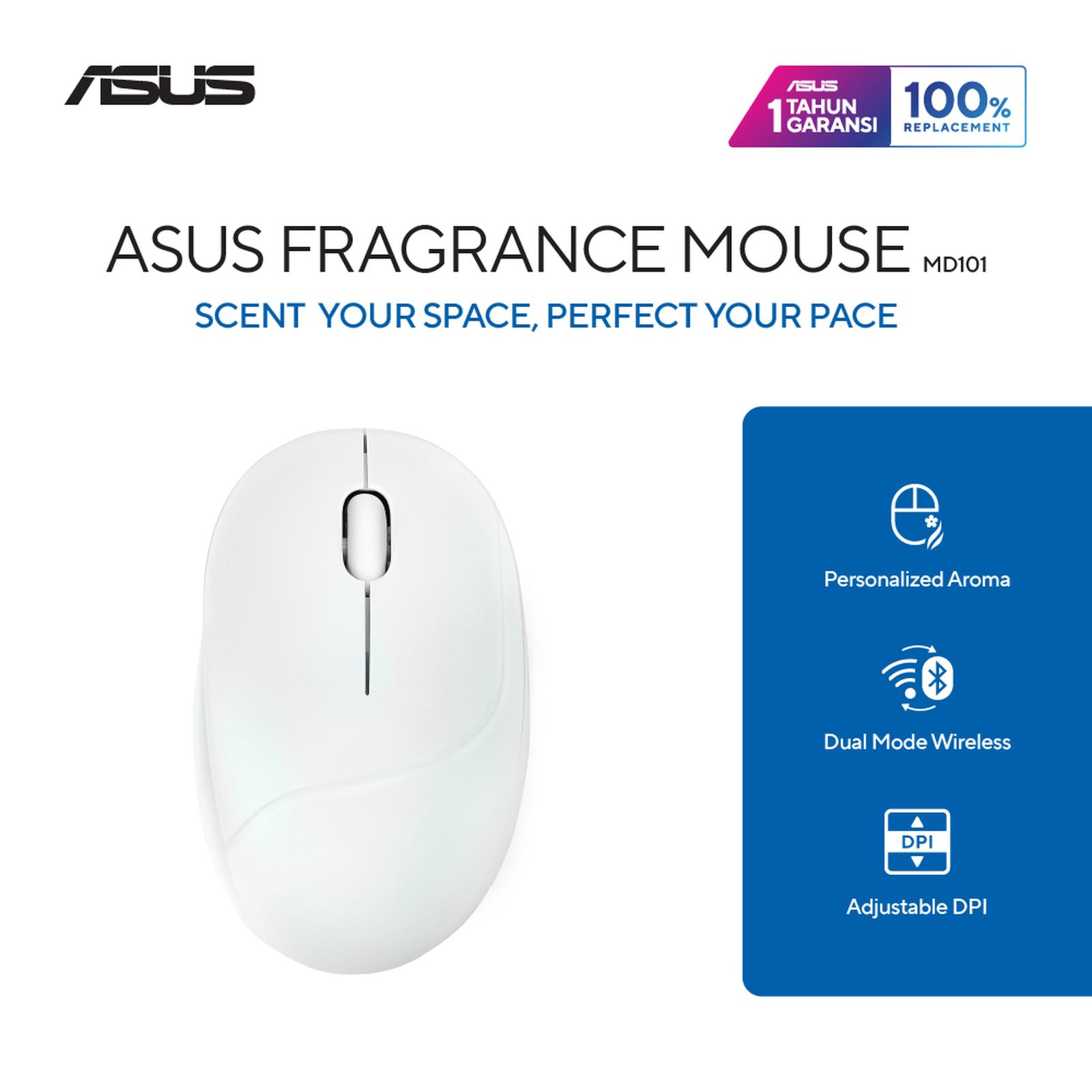 ASUS Fragrance Dual Mode Bluetooth Wireless Mouse MD101 - Iridescent White