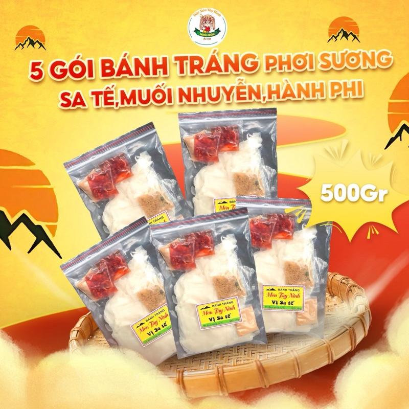 500g 5 gói Bánh Tráng phơi sương SA TẾ,MUỐI NHUYỄN,HÀNH PHI Ăn Vặt snack food thức ăn banh