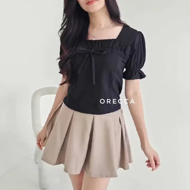 Aeri Top Atasan Tangan Pendek Pita Wanita Orecca 4