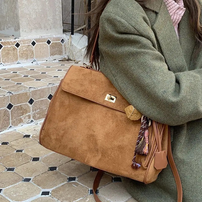 Tas Handbag Wanita Kapasitas Besar Suede Premium Tas Laptop Tas Kantor Tas Kuliah Tas Tote