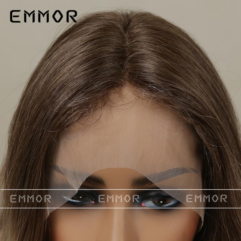 Product Introduction of New Hair Lace Lace Small T Dark Brown Gradient Light Brown Big Wave Long Curly Hair European and American Style Lace Wig for Women 0