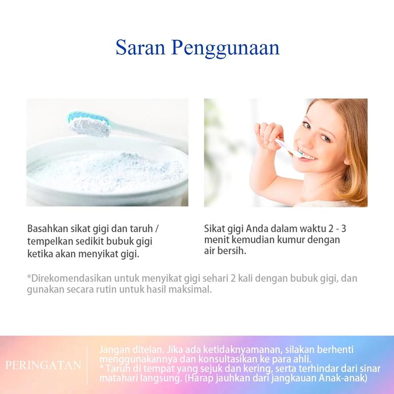 [BPOM] BREYLEE Pemutih Gigi Teeth Whitening Powder Removes Pembersih Karang Gigi Mencerahkan Gigi Gusi Mulut Memutihkan 6