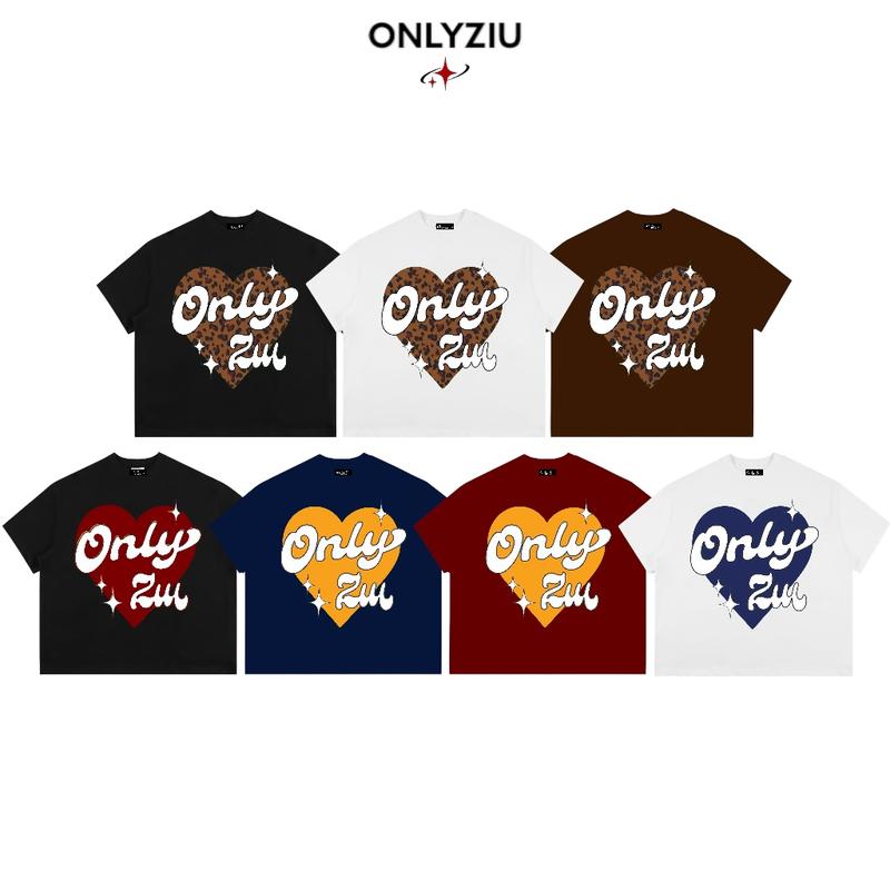 Áo Thun Boxy Local Brand ONLYZIU Form Rộng 250gsm " HEART Trái Tim " Cotton Tay Ngắn Áo Phông Form Rộng Nữ Mùa Hè Kiểu Đẹp Unisex Nam Nữ