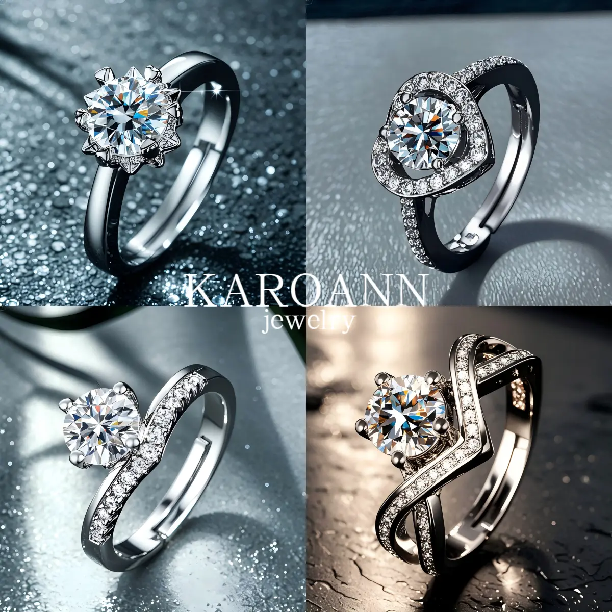 Fashion Ring, SS24, Beautiful Korean Design, White Copper Silver Plated, Adjustable Style, Suitable for Birthday and Wedding Gifts, Stylish starry  jewellery