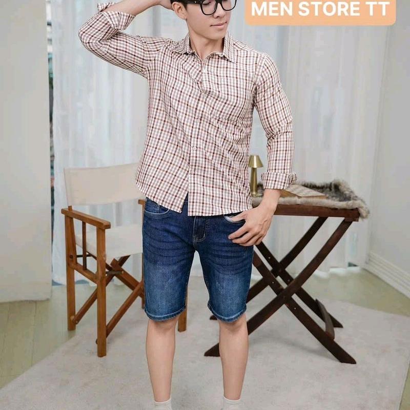 Áo sơ mi nam ca rô cô tôn tay dài mềm mịn thoáng mát, thấm hút mồ hôi - Có Cổ - Menswear Shirt 7