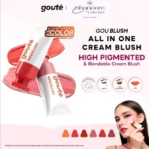 Goute Goublush Cream Blush for Cheek, Lip, Eye Shadow All in One - Blendable High Pigmented Lightweight Blush on