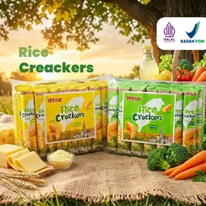 Vetrue Rice Crackers Stick Rasa Cheese & Vegetable Halal Cemilan Snack Beras Renyah Isi 20 Pcs 220g Snack Cemilan Kering