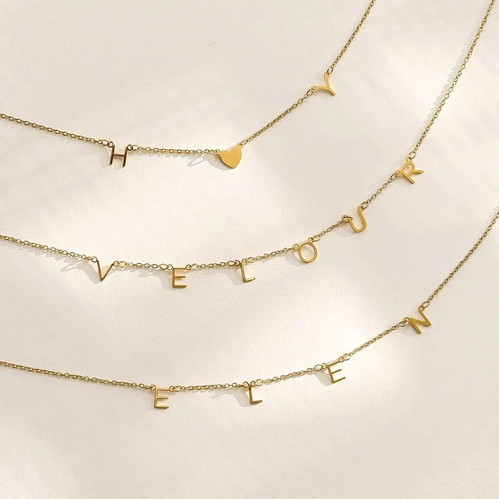 Kalung Wanita Anti Karat Silver Gold  Personalized Name Necklace
