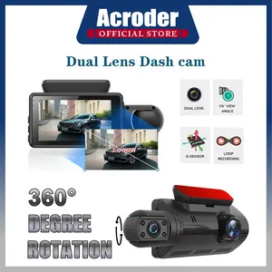 Acroder A68 WiFi Dashcam Mobil 1080P Dual Lens Night Vision  3" Ips Screen G-sensor Loop Recording Car Kamera