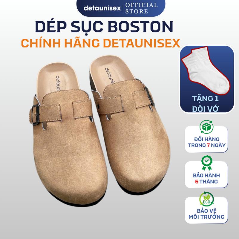 TẶNG VỚ Dép đế trấu sục Birken Boston mùa đông thời trang nam nữ 2025 - Detaunisex - DETA51 dép đế trấu DéP Quai Ngang Đế Bằng Shoes Leather
