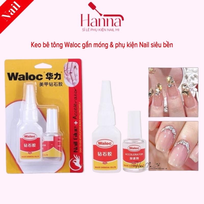 Keo Waloc gắn móng phụ kiện charm đá Nail có bán lẻ keo Làm Nail