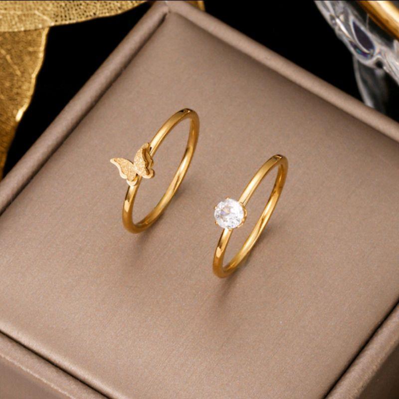 Product Introduction of Cincin Titanium Model Kupu Kupu Trendy dan Elegan - Rings Couple Perempuan Perhiasan 6