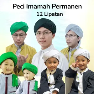Peci Imamah permanen 12 Tingkatan Anak Sampai Dewasa sorban Imamah instan