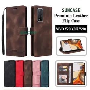 Case for VIVO Y20 Y20i Y20s model flip buka tutup casing standing ada tempat foto dan kartu juga tali hp