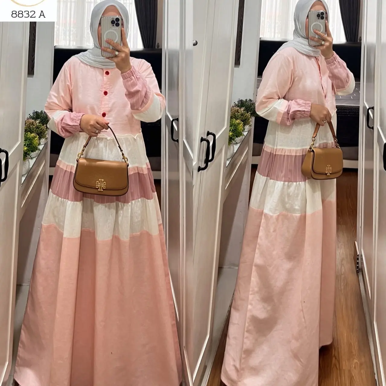 SEO GAMIS SEMUT/AMA UMI MIX KATUN BORDIR TERBARU Katun Polos Linen Muslim Nyaman Panjang Dress Wanita Dewasa Formal Casual Motif Simple Lebaran Pesta Kondangan Remaja Salur Mewah gam is cantik
