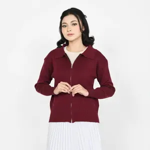 Calaa Sweater Rajut Premium Resleting Double Ziper Atasan Wanita Kekinian Korean Style dengan Desain Elegan dan Nyaman