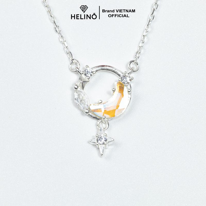 Dây chuyền bạc nữ HELINO đính đá mặt trăng Moonstone đổi màu C48