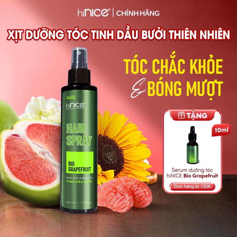Xịt Dưỡng Ẩm Bảo Vệ Tóc Tinh Dầu Vỏ Bưởi hiNICE Hair Spray Bio Grapefruit Hỗ Trợ Giảm Gãy Rụng