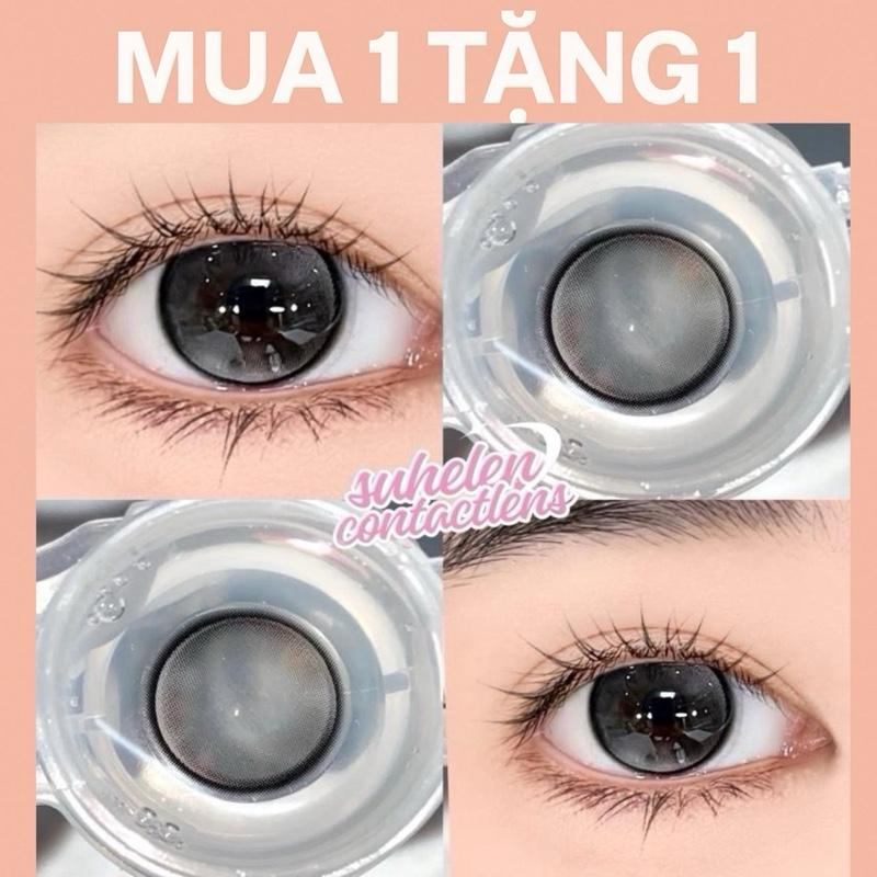  LENS  CẬN 0-7  KÍNH ÁP TRÒNG NÂU ĐEn ÁNH Hồng  ROSE - PasTel LENS MẮT Suhelen   GiÃn 14.2  