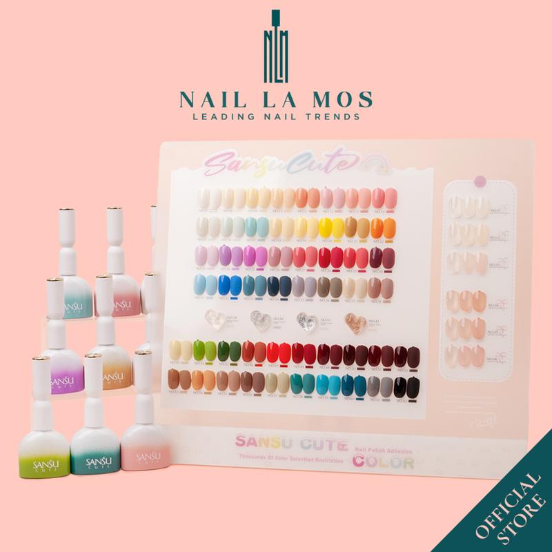  Set sơn gel SanSu Cute chính hãng 62 màu - Sơn móng tay nail đa dạng tone mix sơn thạch nhũ kim tuyến  kèm bảng màu  