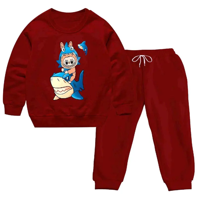 PROMO VIRAL stelan joger anak Labubu shark berbahan lembut murah guys!!!  Fashion Switer Jaket Setelan Sweater 0