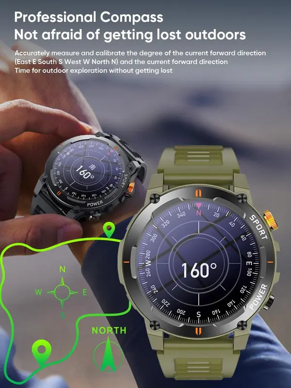 Outro PRIME K2 Smartwatch Bluetooth Call | Flashlight | Compass | 1.52" HD Screen | IP68 Waterproof | Multiple Sports Modes 4