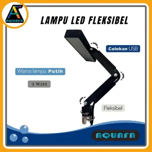Lampu LED Fleksibel Persegi Panjang, Minimalis dan Elegan Hitam Usb