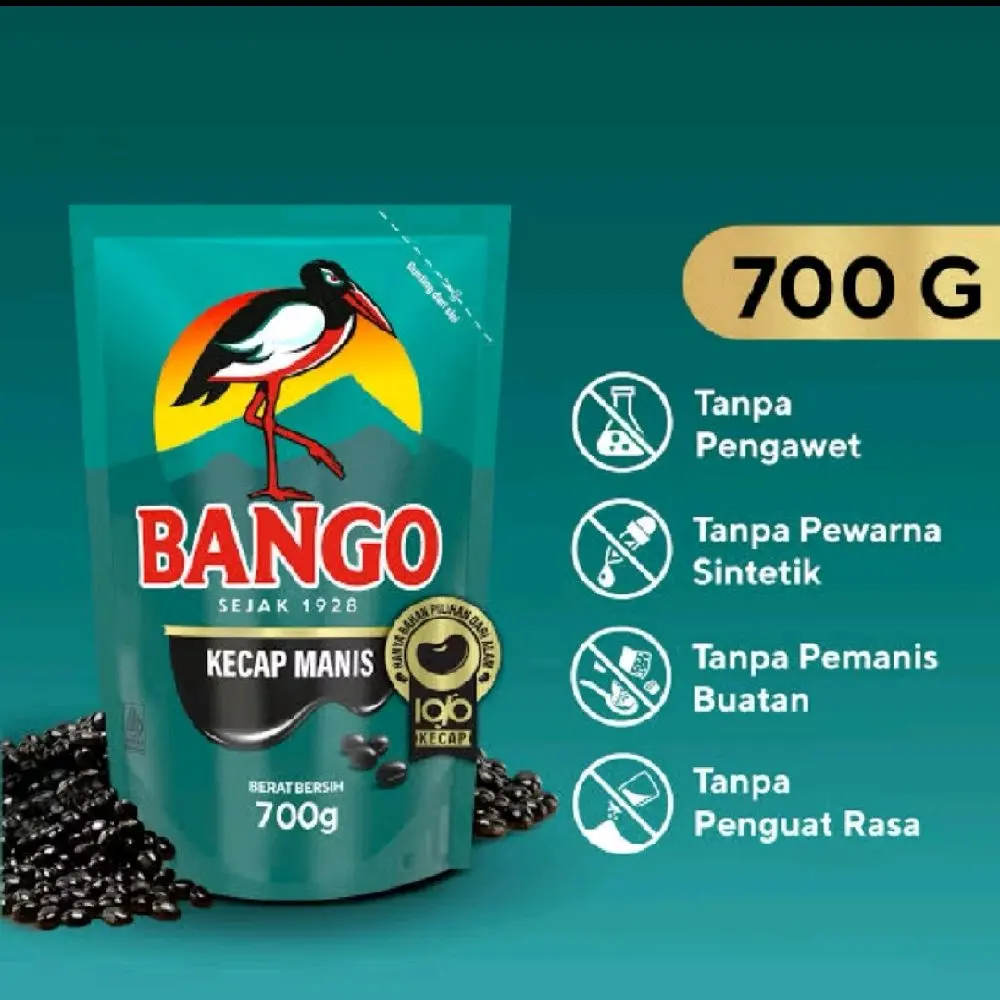 Bango Kecap Manis 700g Tanpa Pengawet Pewarna Sintetik Pemanis Buatan Penguat Rasa