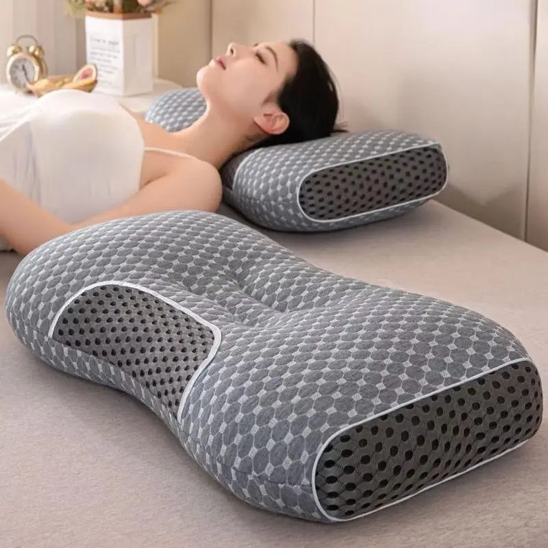 [COM BO 2 CHIÊC] Gối công thái học hỗ trợ ngủ sâu giấc ngon giấc hỗ trợ đau mỏi vai gáy kích thước 45/70 gối nhập khẩu