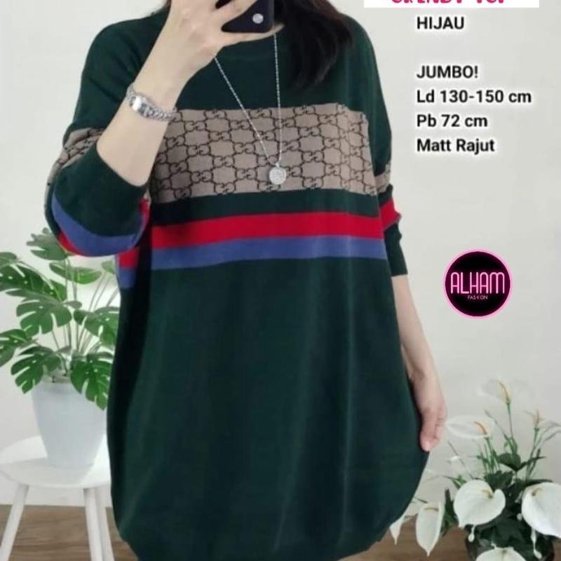 BLOUSE JUMBO WANITA LD 130-150 SIZE XXXL RAJUT IMPORT MOTIF TERBARU PAKAIAN WANITA BAJU ATASAN OVERSIZE LENGAN PANJANG Knitwear 1