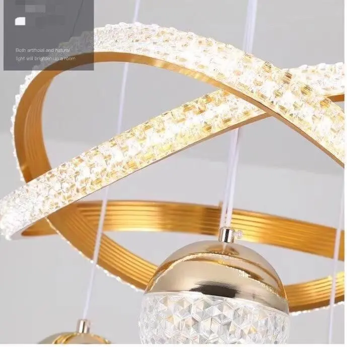 Kristal Lampu Gantung Remote Led 3 Warna Minimalis Mewah Chandelier Ruang Tamu Bar Restoran Kamar Tidur Lampu Gantung 2